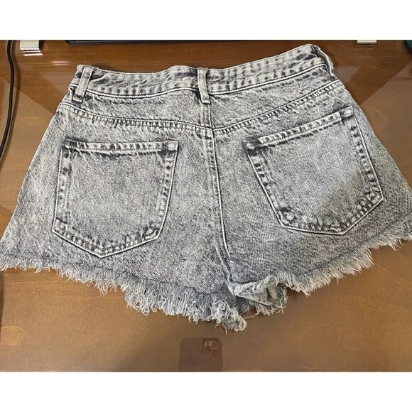 PacSun High Rise Festival Denim Shorts Black acid Wash PAC Sun Size 25 - Picture 2 of 9